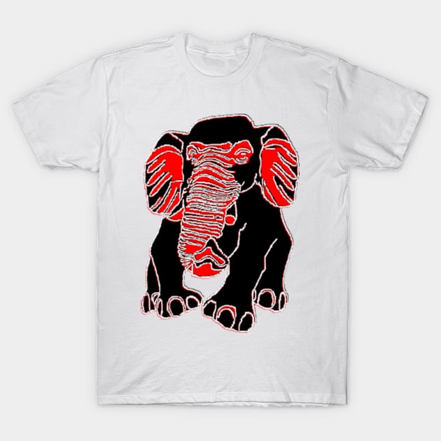 Elephant silhouette Siluet 3D 大象 elefant pixelart T-Shirt by 4rpixs